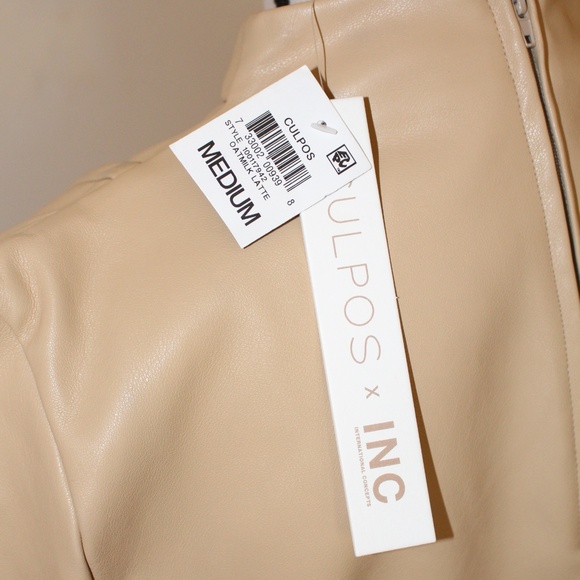 INC CULPOS, Faux Leather Exaggerated sleeve Bodysuit - Picture 6 of 13